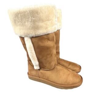 Arizona Jean Co Womens Tan Winter Boots Faux Fur Size 7M NWOT